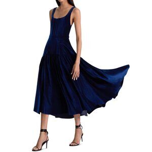 Alice and Olivia Diana Velvet Midi Dress